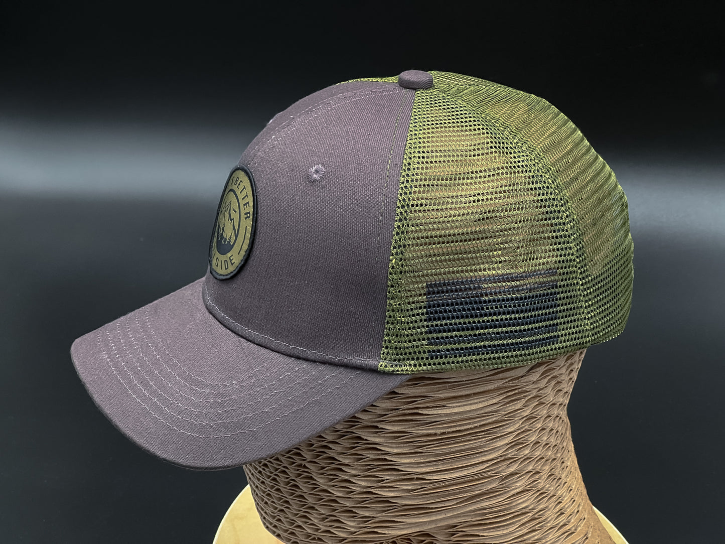 Patriotic It’s Better Outside Trucker Hat - Grey/Army Green