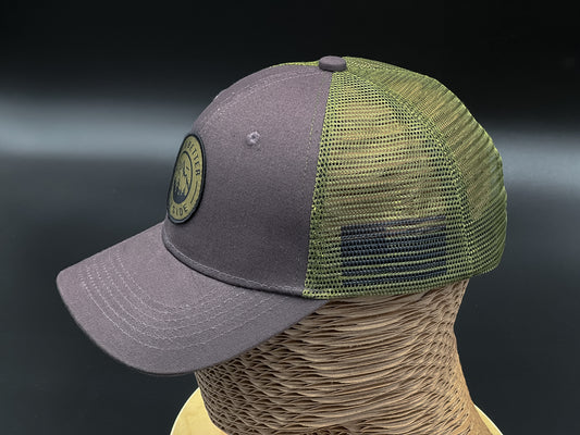 Patriotic It’s Better Outside Trucker Hat - Grey/Army Green