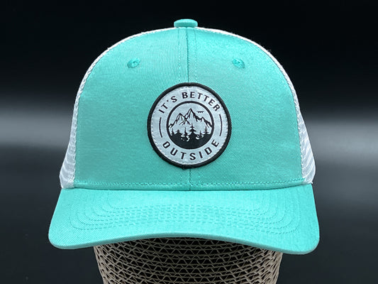 It's Better Outside Trucker - Aqua/White